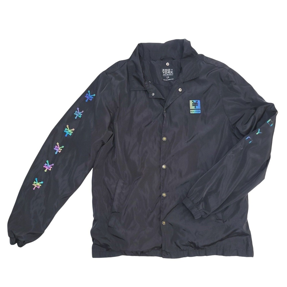 Zoo York Jacket Skateboarding Black Mens Large Windbreaker No Hood‎ Lightweight